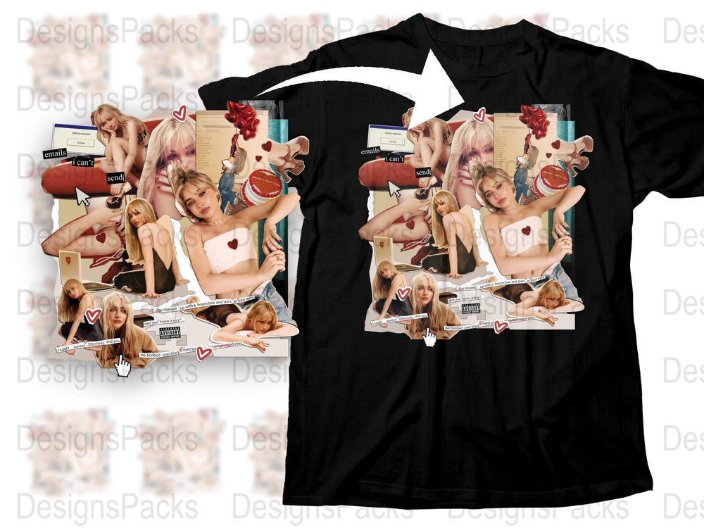 Women's Graphic Tee, Vintage Collage Art Print, Black Cotton T-Shirt, Unique Stylish Top, Casual Wear, Fashion Statement