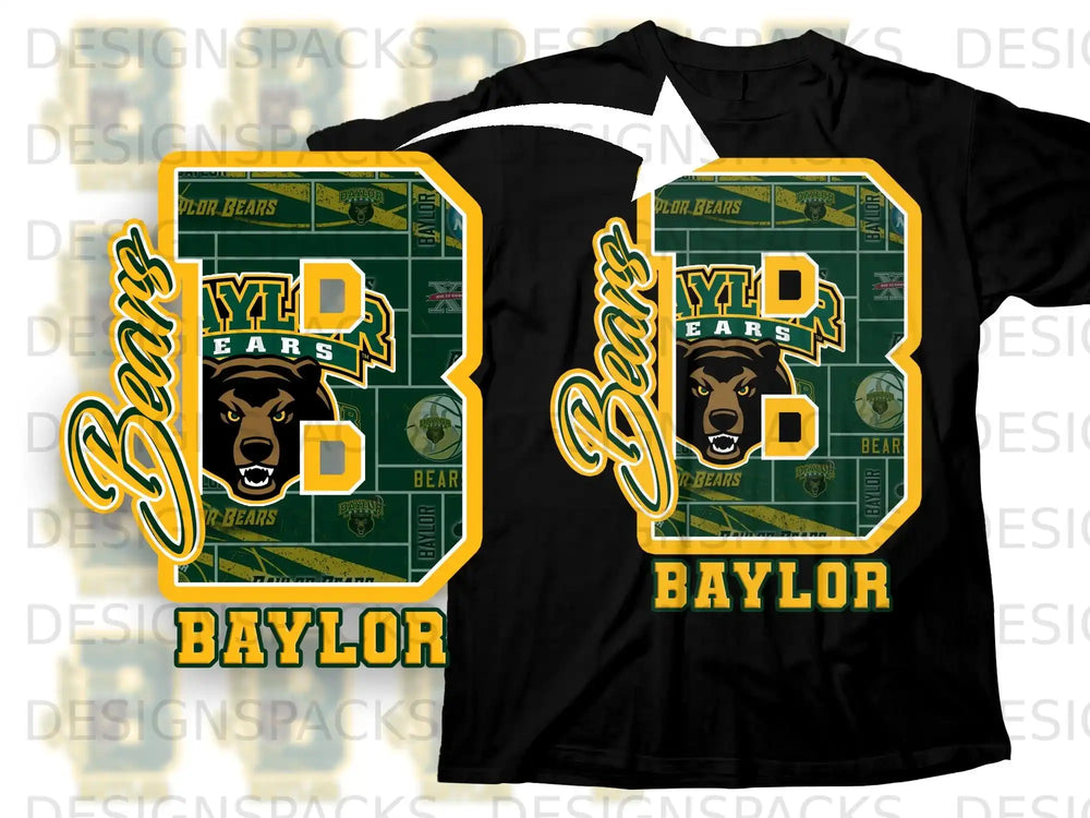 Baylor Bears Logo Graphic T-Shirt with Big B Bears Theme