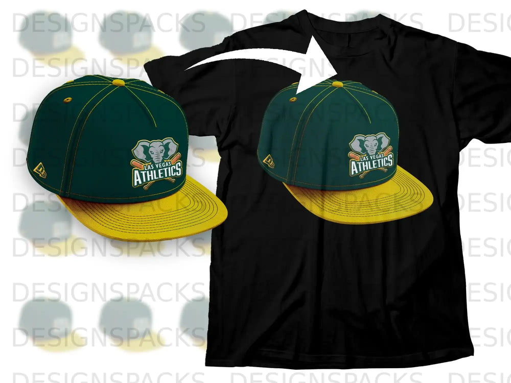 Las Vegas Athletics Elephant Logo Cap T-Shirt Combo