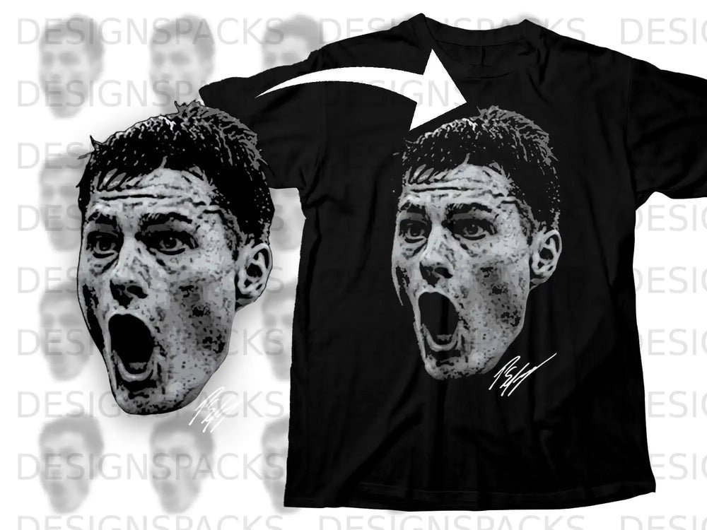 Shocked Face Graphic Black T-shirt for Men Women Youth