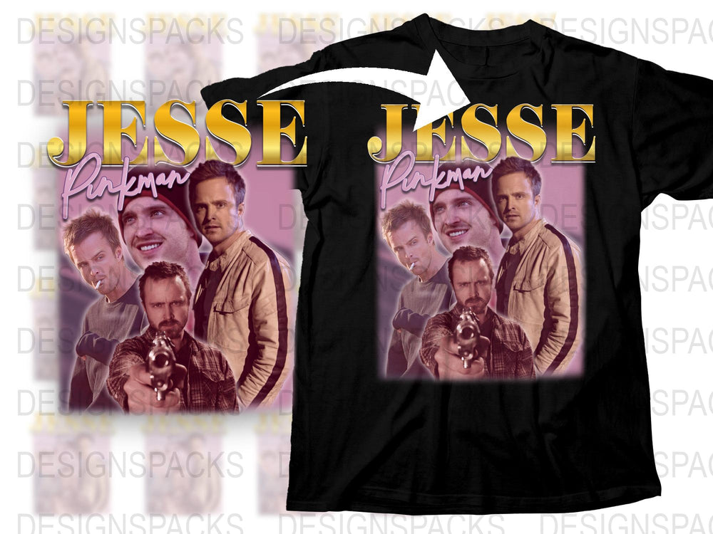 Jesse Pinkman Graphic T-Shirt, Breaking Bad Fan Tee, Vintage Style, TV Show Merchandise, Collector's Item, Unique Design, Soft Cotton