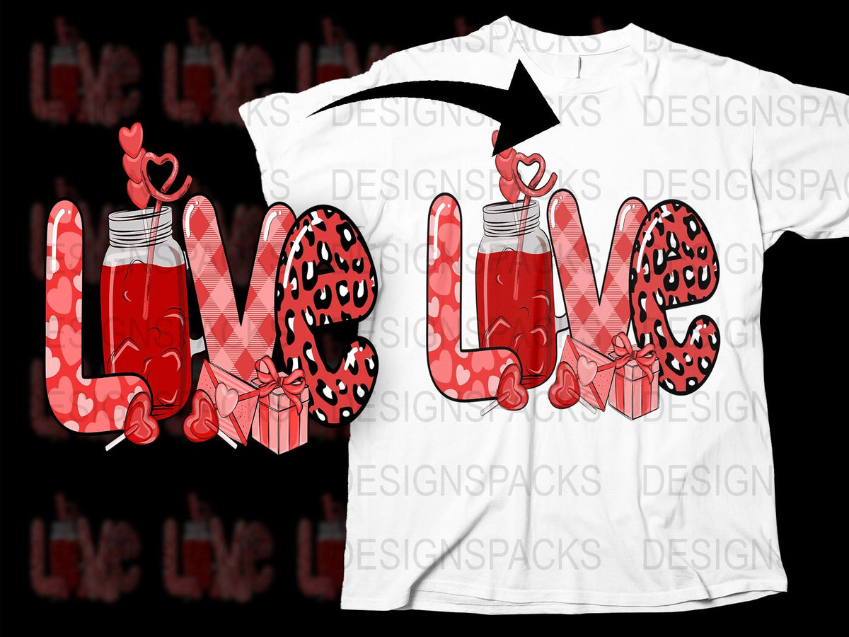 Love Leopard Print T-Shirt, Cute Valentine's Day Gift Tee, Trendy Love Jar Graphic Tee for Her