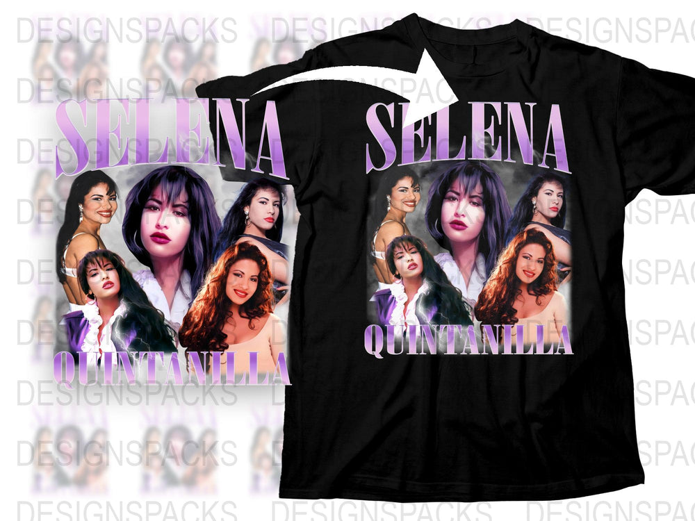 Selena Quintanilla T-Shirt, Vintage Style Pop Singer Graphic Tee, 90s Music Icon Black T-shirt
