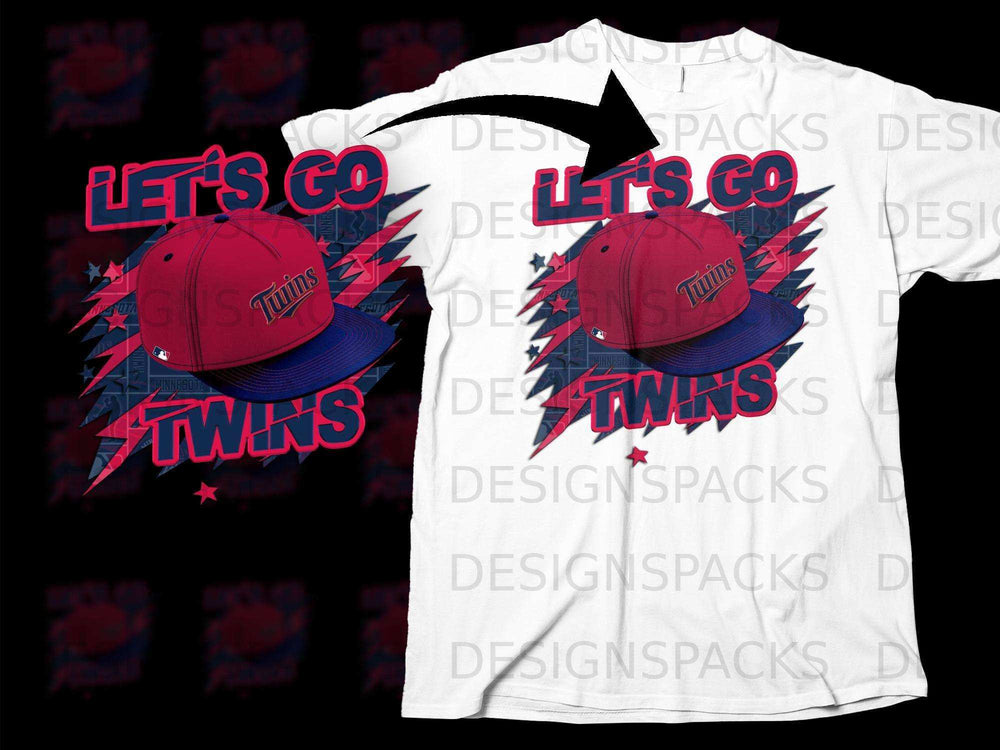 Let's Go Twins Baseball Cap Graphic T-Shirt