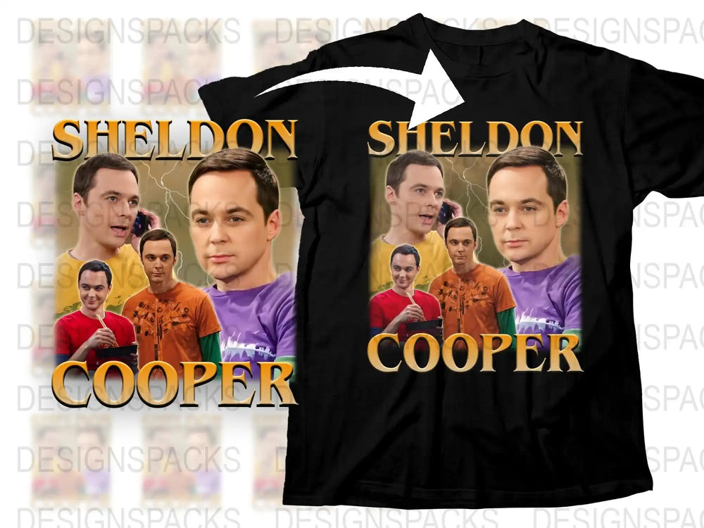 Sheldon Cooper Fan T-Shirt, Colorful Graphic Tee, Multiple Poses, Unisex Apparel, TV Character Inspired, Casual Wear