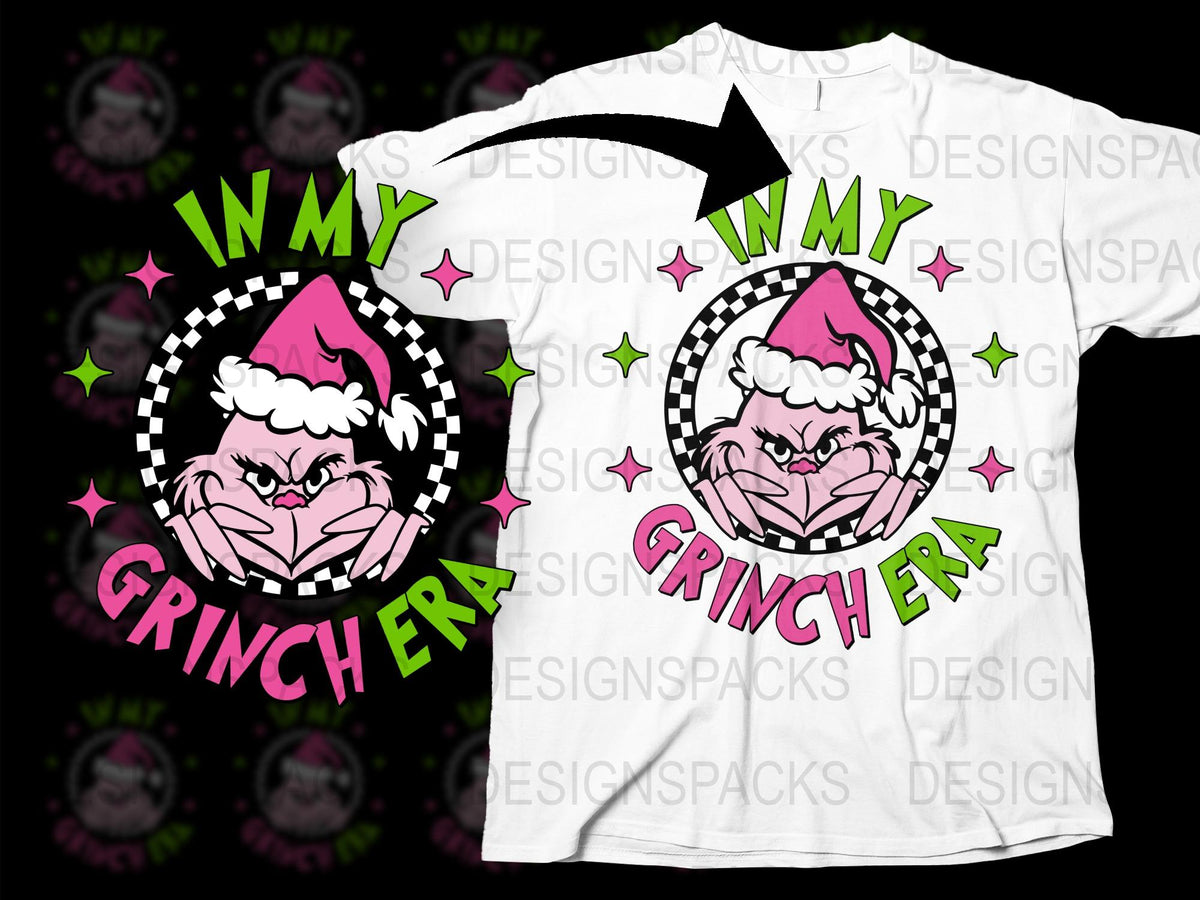 Grinch Christmas T-Shirt, Funny Holiday Tee, In My Grinch Era, Festive Winter Apparel for Adults and Teens