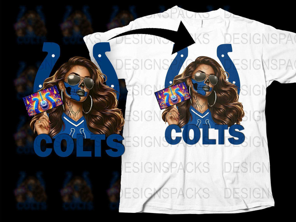 Trendy Colts Fan T-Shirt, Stylish Woman Graphic, Football Team Support Tee, Unique Sports Apparel