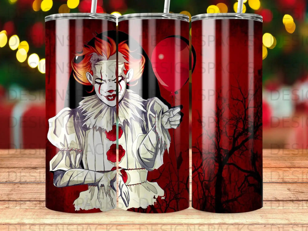 Spooky Clown Red Balloon Creepy Forest Silhouette product type