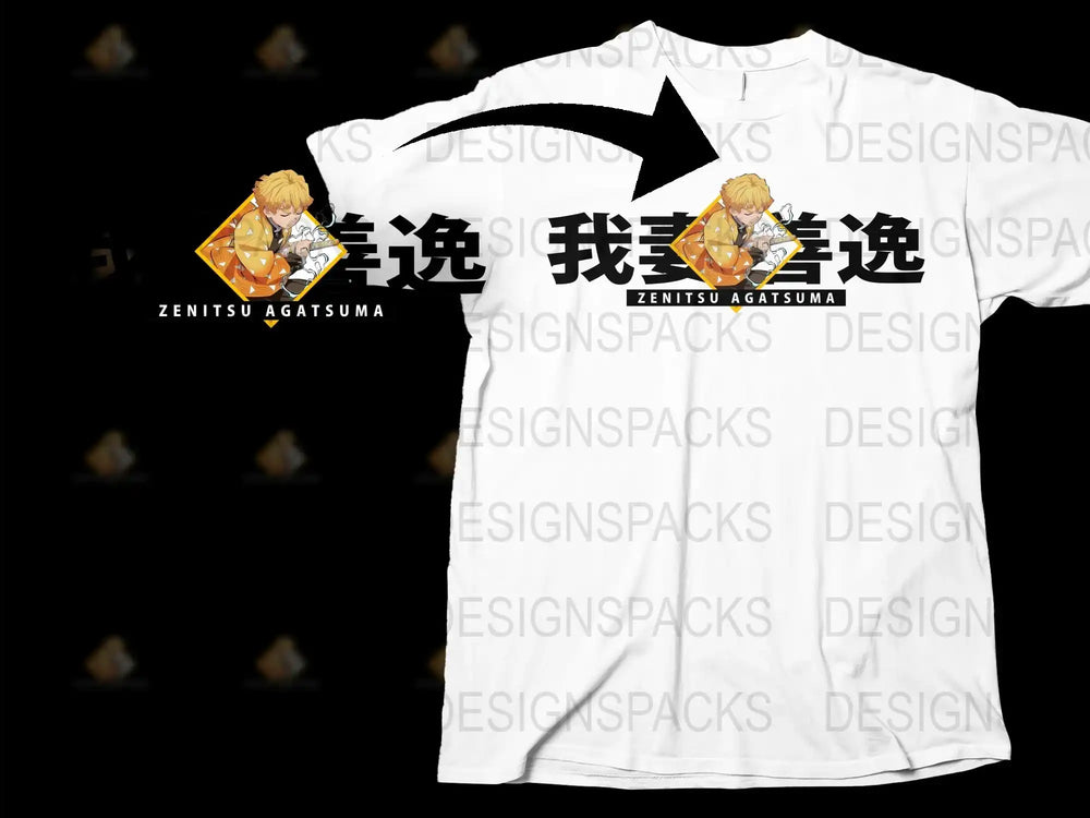 Zenitsu Agatsuma Anime T-Shirt, Demon Slayer Graphic Tee, Unisex Manga Shirt, Trendy Otaku Apparel
