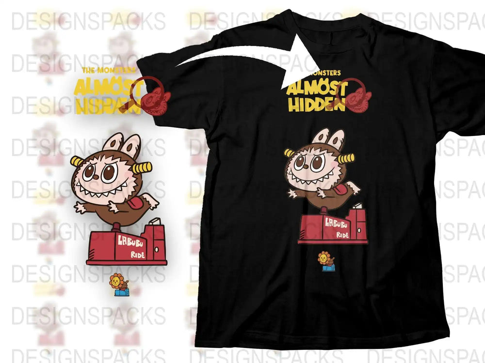 Cute Monster Graphic T-Shirt, Kids Black Tee, Cartoon Monster Design, Fun Children's Clothing