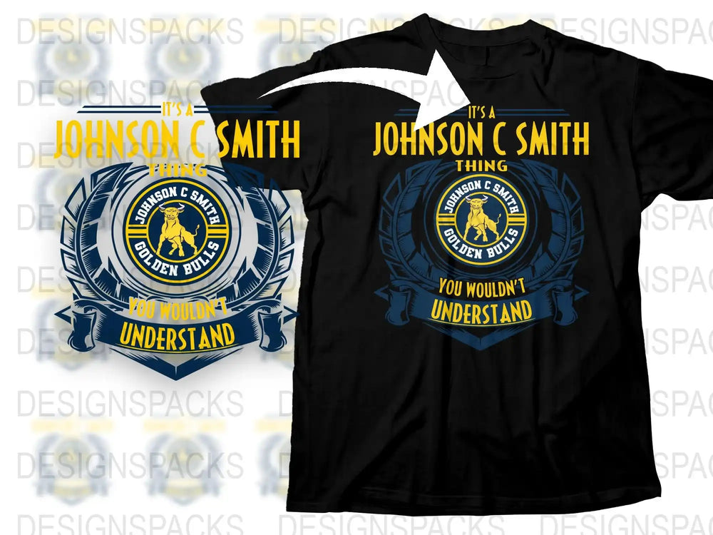 Custom Johnson C Smith T-Shirt, Golden Bull Design, Personalized Name Tee, University Alumni Apparel