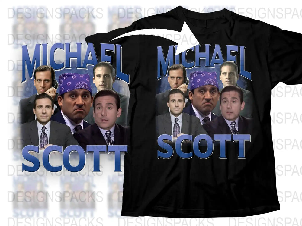 Michael Scott Graphic T-Shirt, Funny Office TV Show Tee, Fan Gift Idea, Unisex Black Cotton Shirt
