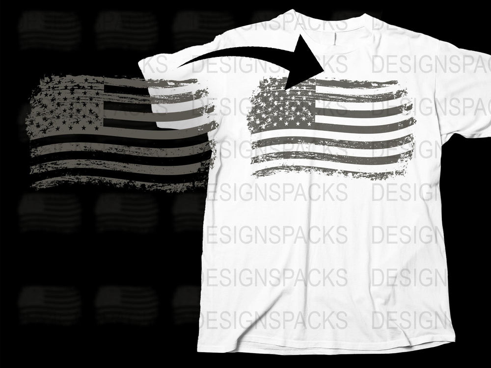 Distressed American Flag T-Shirt, Patriotic Vintage USA Flag Tee, Soft Cotton Unisex Apparel for Independence Day