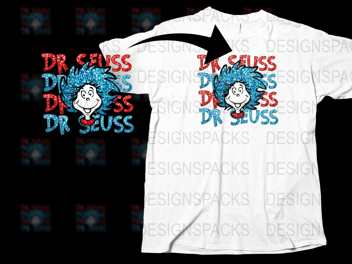 Dr. Seuss Inspired T-Shirt, Colorful Graphic Tee, Unisex Adult Clothing, Casual Comic Style Top