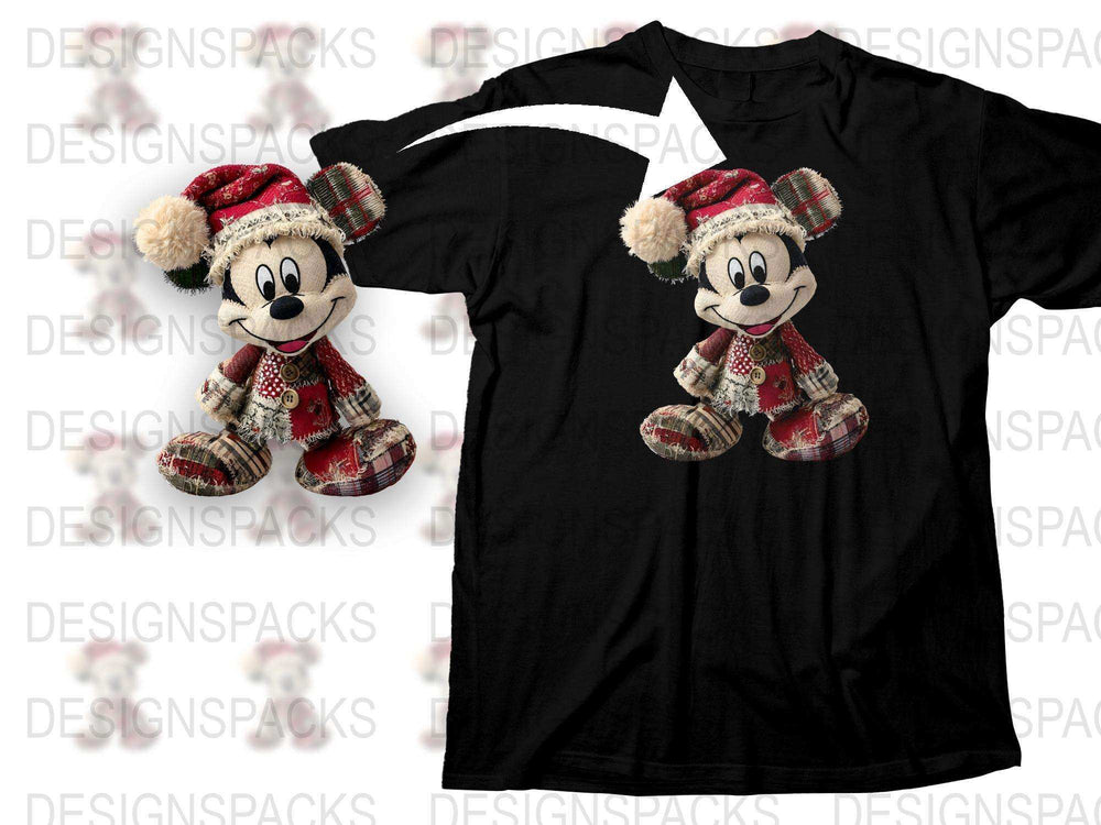 Disney Christmas T-Shirt, Mickey Mouse Santa Hat Graphic Tee, Holiday Apparel for Kids and Adults