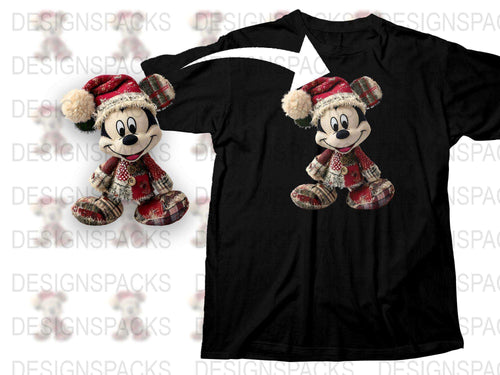 Disney Christmas T-Shirt, Mickey Mouse Santa Hat Graphic Tee, Holiday Apparel for Kids and Adults