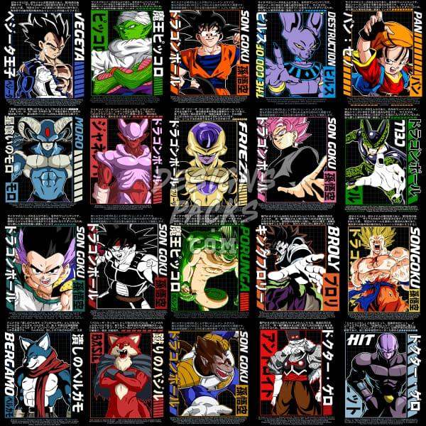 Dragon Ball Z character art bundle for DTF, DTG, embroidery & tumbler wraps – print-ready PNG, SVG, PES