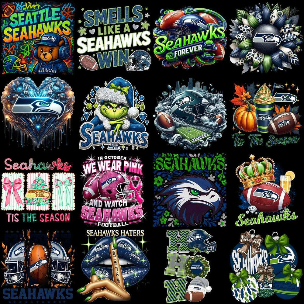 73 Mega Football Team Seattle Seahawks Mixed V3 Designs Bundle PNG
