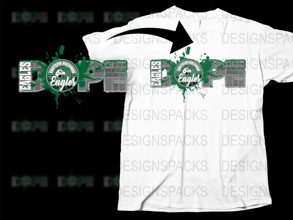 Eagles Team Spirit T-Shirt, White Graphic Tee, High School Mascot, Unisex Sports Shirt