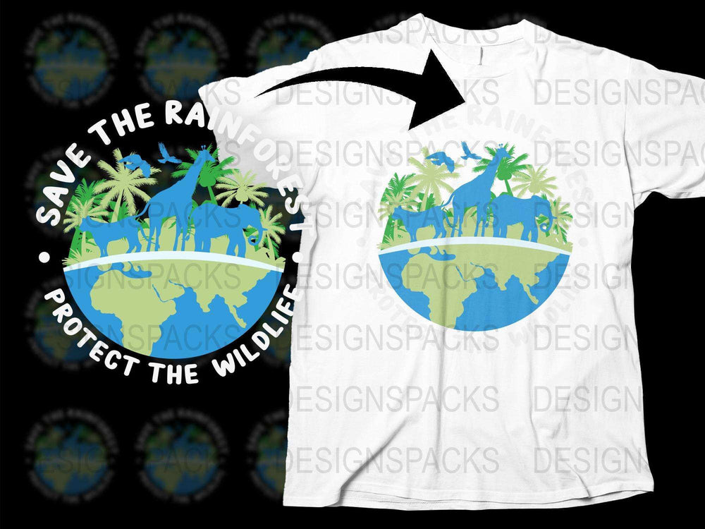 Save the Rainforest T-Shirt, Protect Wildlife Graphic Tee, Earth Conservation Shirt, Eco-Friendly Clothing