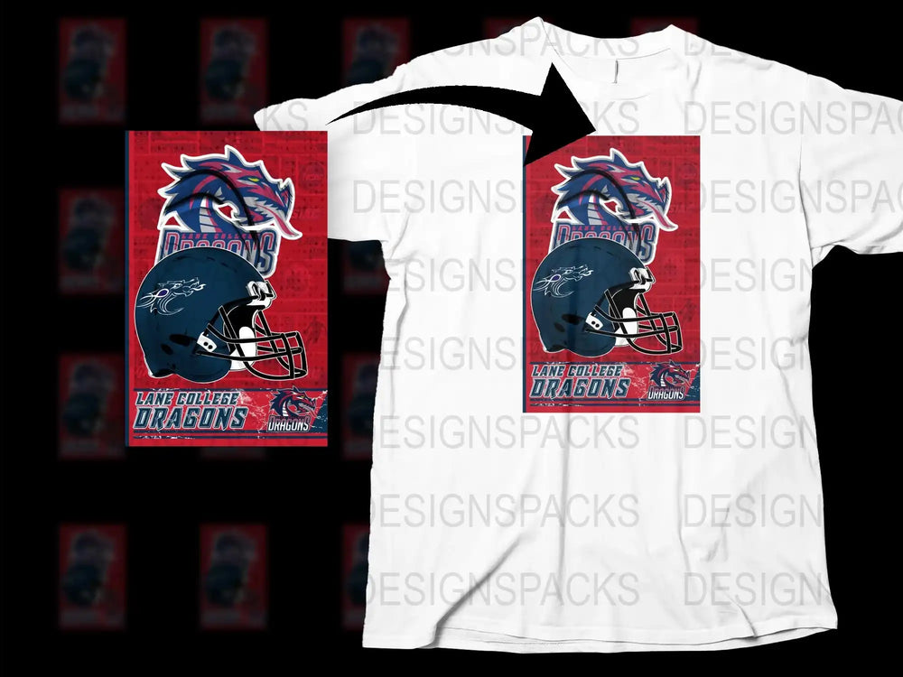 Lane College Dragons Football T-Shirt, Sports Fan Graphic Tee, College Team Apparel, Unique Gift Idea