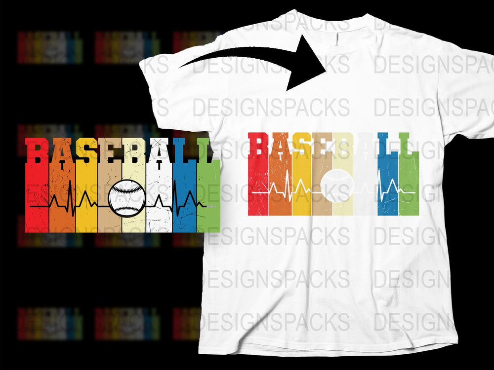 Colorful Baseball T-Shirt, Retro Style Graphic Tee, Men's Casual Sports Top, Urban Fashion Wear