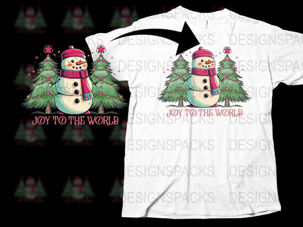 Joy to the World Snowman Christmas T-Shirt, Holiday Tee, Festive Winter Apparel, Xmas Gift Idea