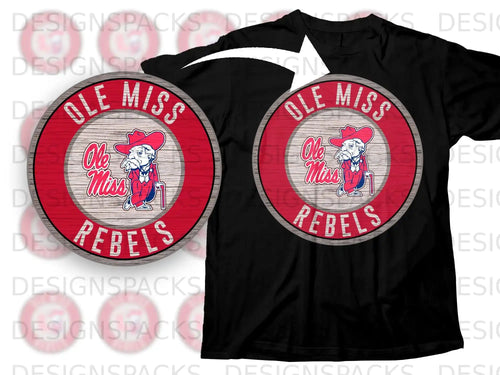 Ole Miss Rebels Circular Design Graphic T-shirt