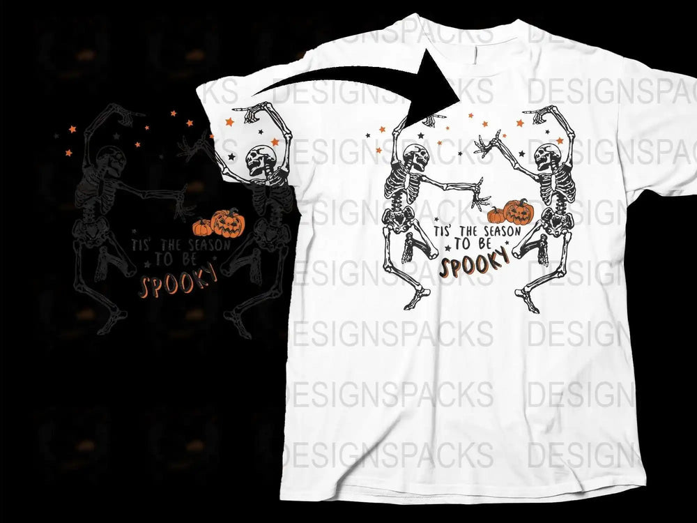 Halloween Skeleton T-Shirt, Spooky Season Graphic Tee, Casual Fall Fashion, Unisex Skeleton Dance Shirt