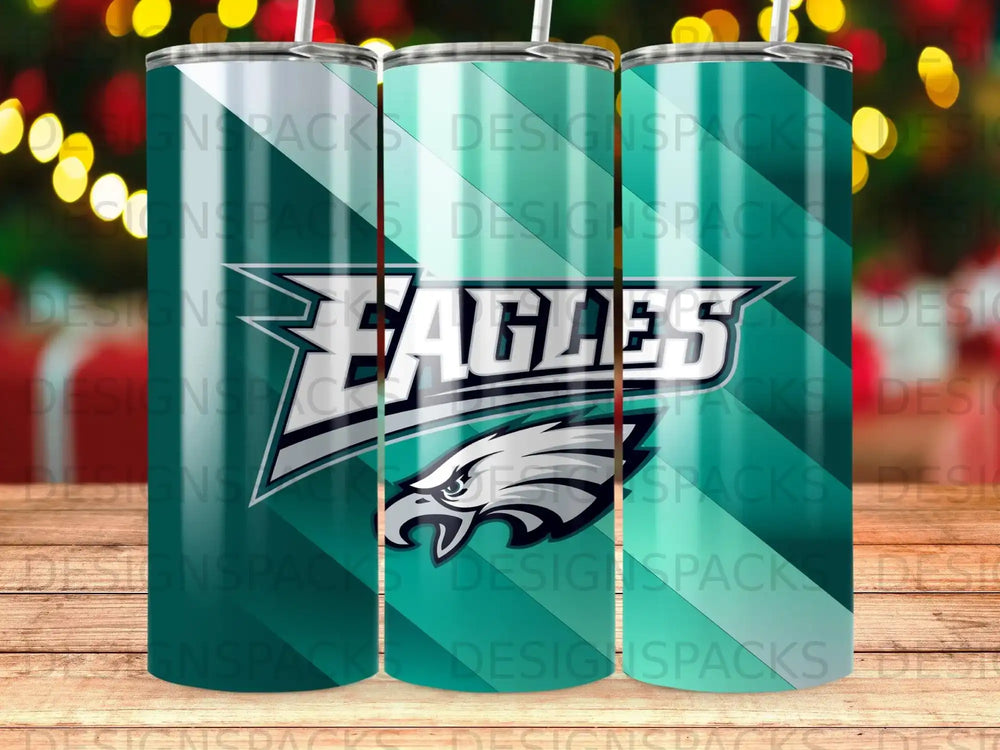 EAGLES Team Logo Teal White Stripes Tumbler product type