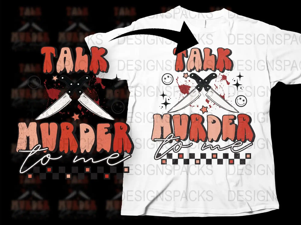 True Crime T-Shirt, 'Talk Murder to Me' Graphic Tee, Vintage Distressed Style, Unisex Clothing for Mystery Fans