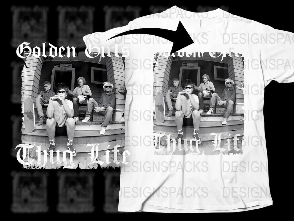 Golden Girls Thug Life Parody T-shirt, Funny Vintage Sitcom Tribute Tee, Unisex Graphic Shirt