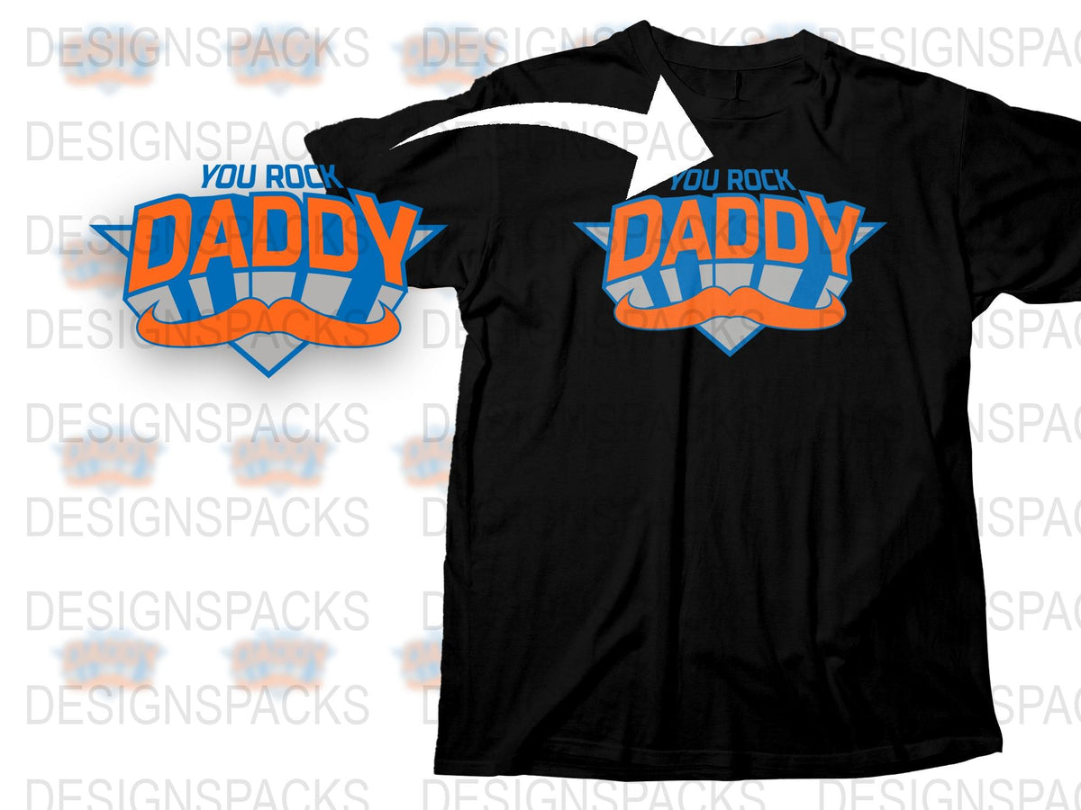 Daddy You Rock T-Shirt, Bold Graphic Tee for Dads, Unique Father's Day Gift Idea, Cool Dad Shirt