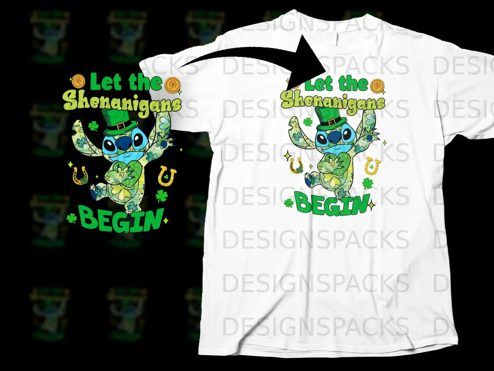 Stitch Let the Shenanigans BEGIN St Patricks Day product type