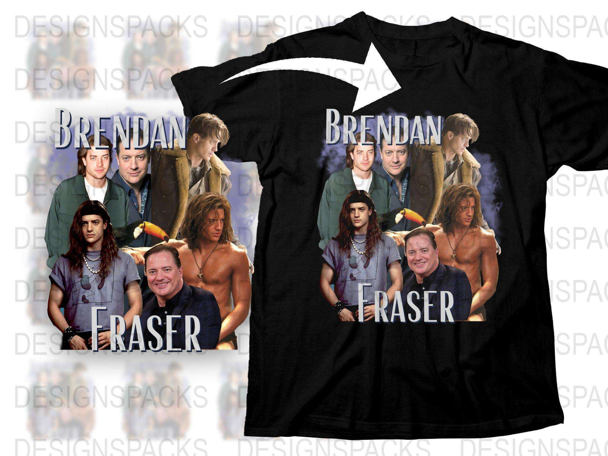 Brendan Fraser Tribute T-Shirt, Classic Movie Scenes, Vintage Style Graphic Tee, Film Fan Apparel