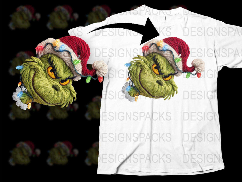 Festive Grinch Face Christmas T-Shirt, Funny Holiday Tee, Colorful Xmas Party Apparel, Unisex Gift Idea