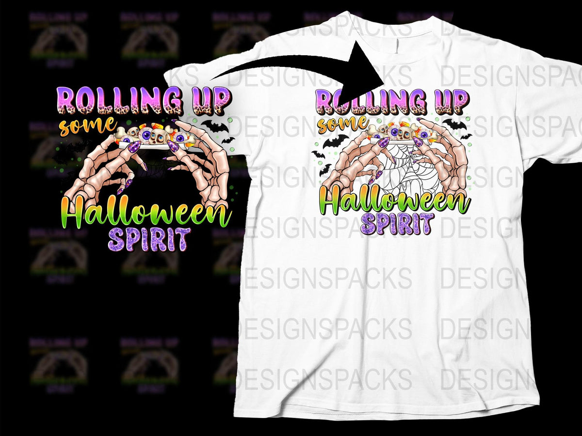 Halloween Spirit T-Shirt, Rolling Up Magic Hands Graphic Tee, Unique Spooky Season Apparel