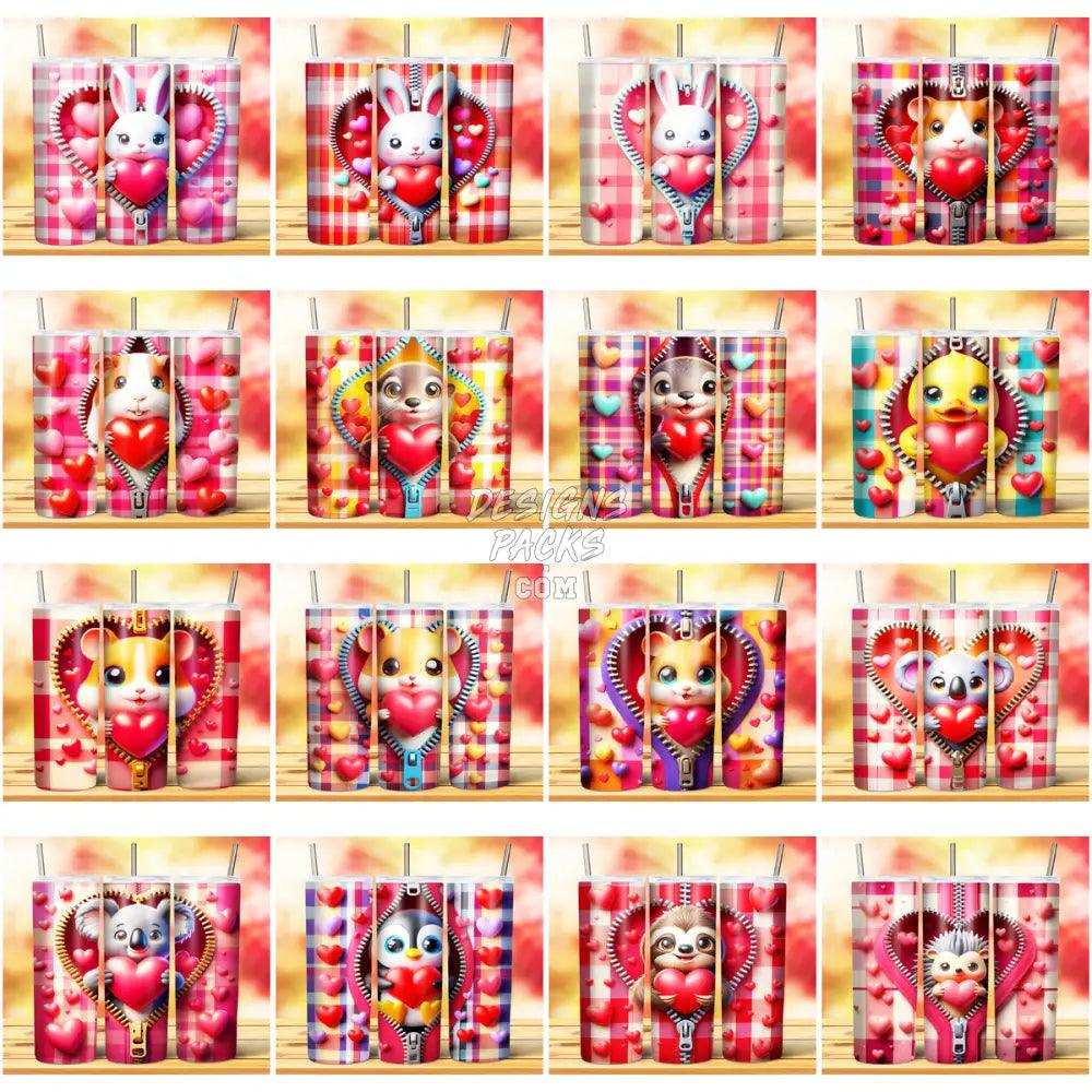 74 Valentine Zipper Animal Tumbler Wrap Bundle Jpg
