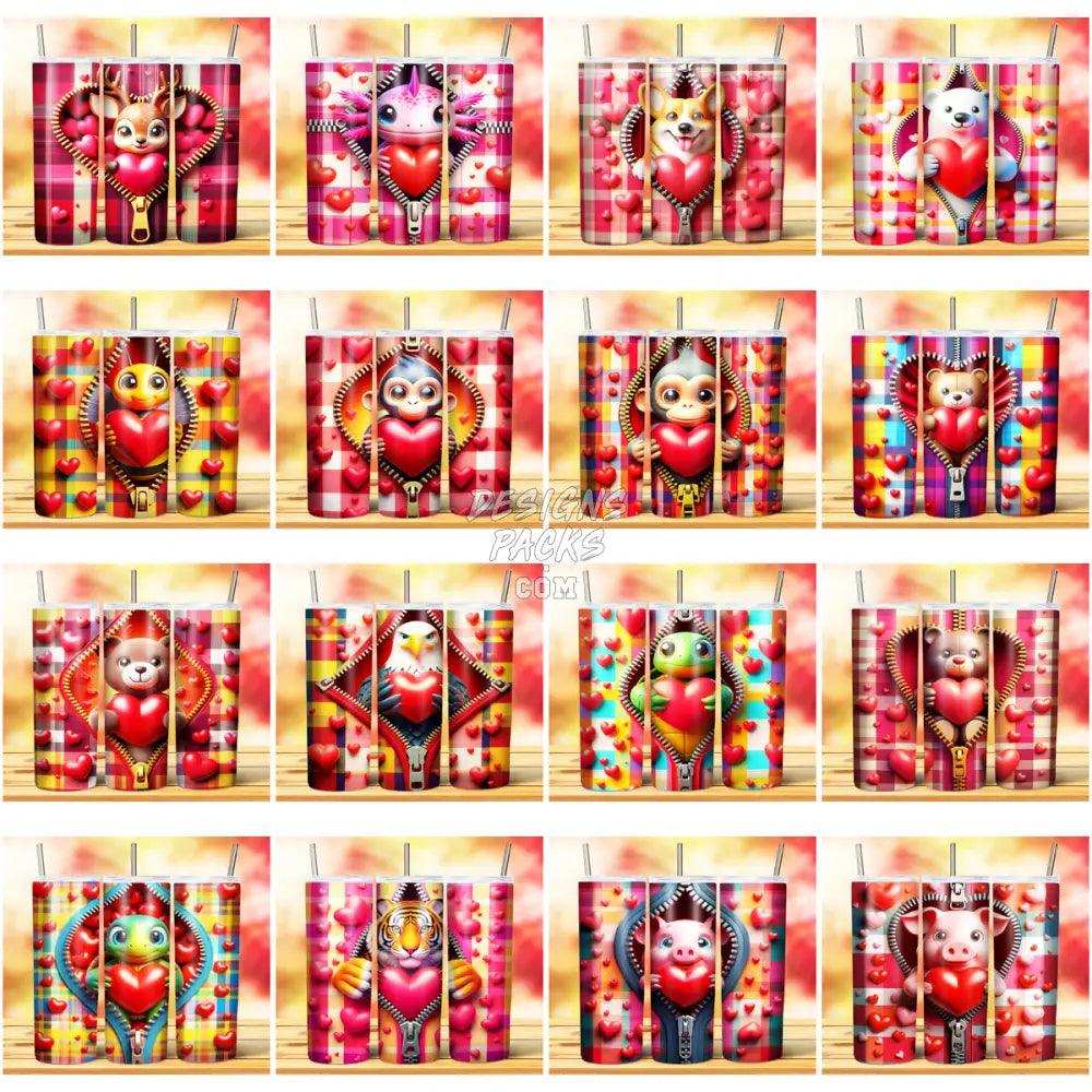 74 Valentine Zipper Animal Tumbler Wrap Bundle Jpg