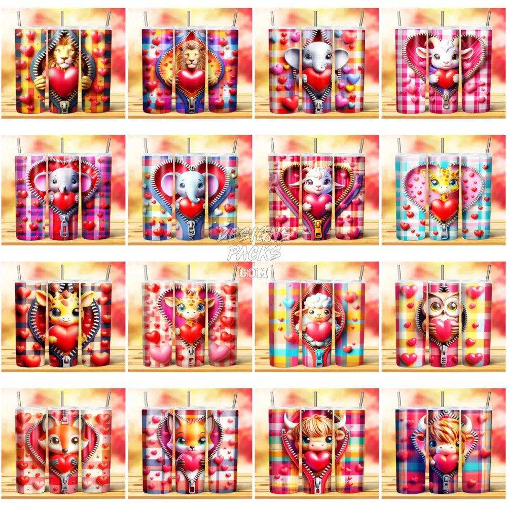 74 Valentine Zipper Animal Tumbler Wrap Bundle Jpg