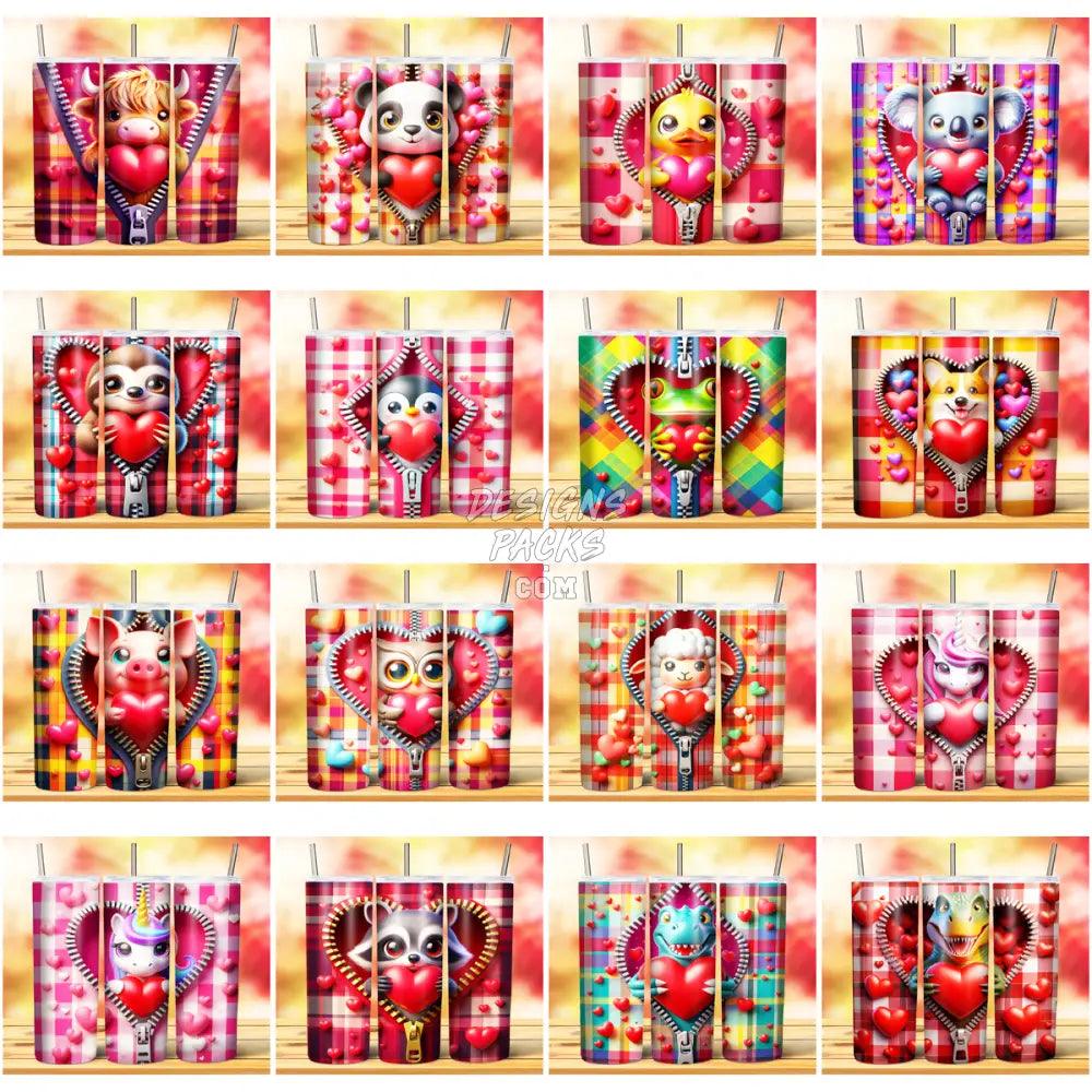 74 Valentine Zipper Animal Tumbler Wrap Bundle Jpg