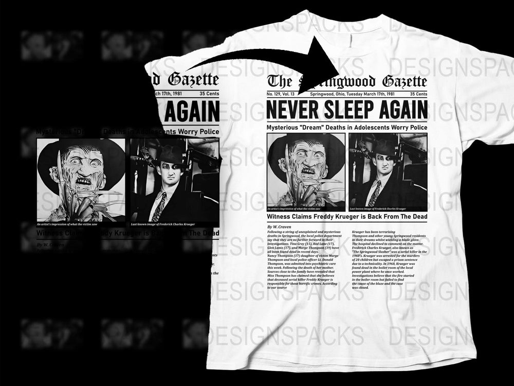 Vintage Horror Movie T-Shirt, Classic Film Graphic Tee, Unisex White Newspaper Print Shirt