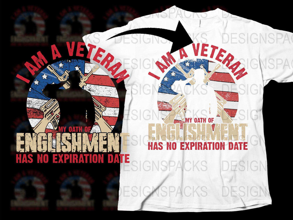 Veteran Patriotic T-Shirt, American Flag Graphic, Oath of Enlistment Quote Tee, Military Appreciation Gift