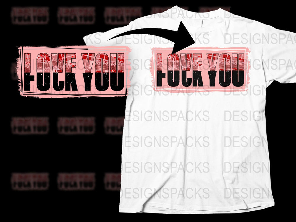 Bold Graphic Tee, Love You F*ck You Slogan, Modern Statement Shirt, Trendy Summer Top