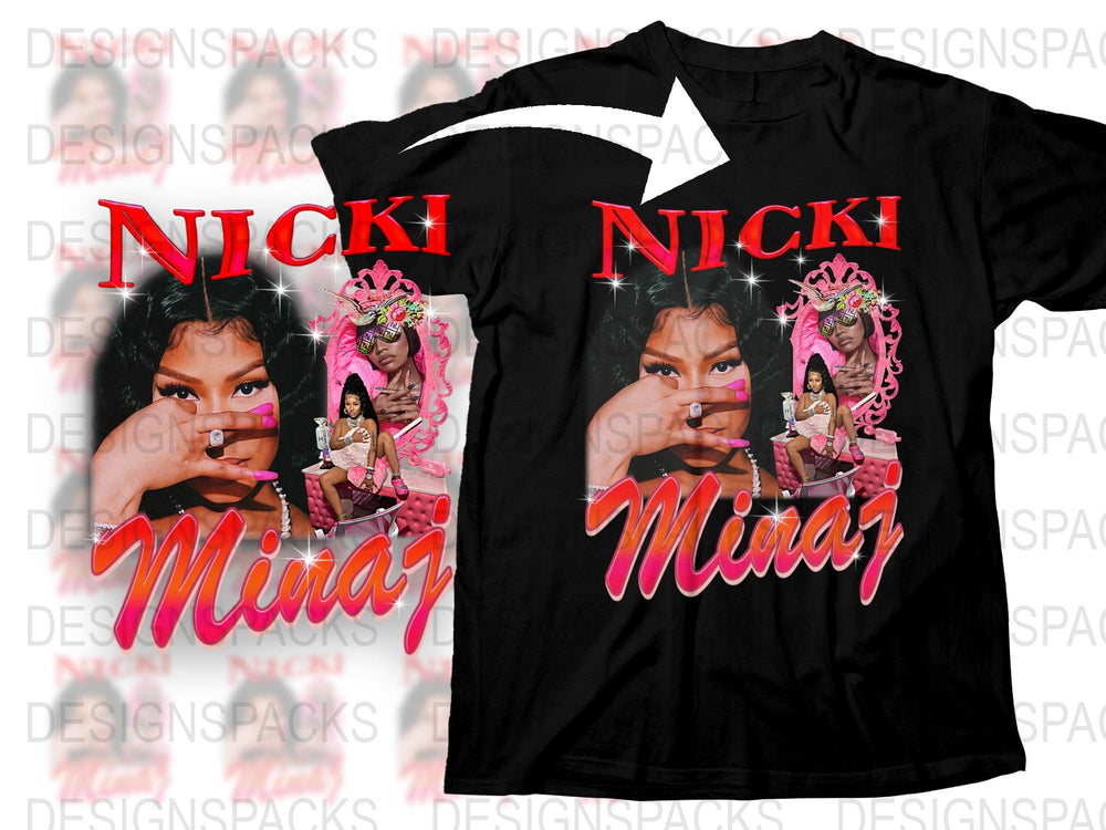 Nicki Minaj Graphic T-Shirt, Pop Star Music Tee, Colorful Bold Fan Merchandise, Feminine Style Top