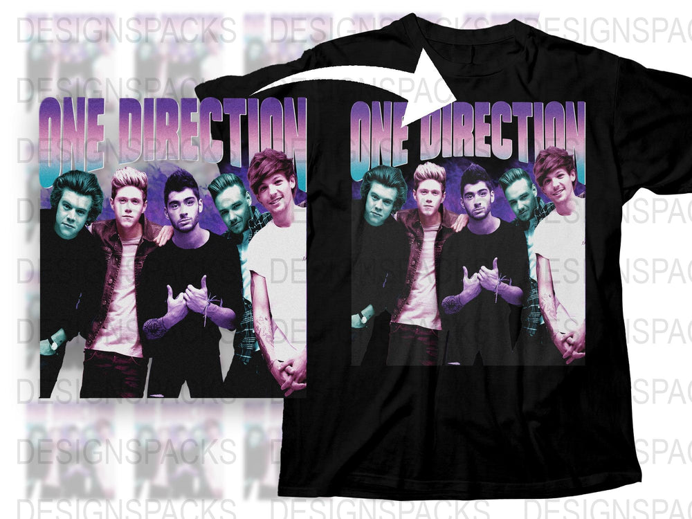One Direction Band T-Shirt, Vintage Boy Band Graphic Tee, Pop Music Fan Apparel, Collectible Music Merchandise