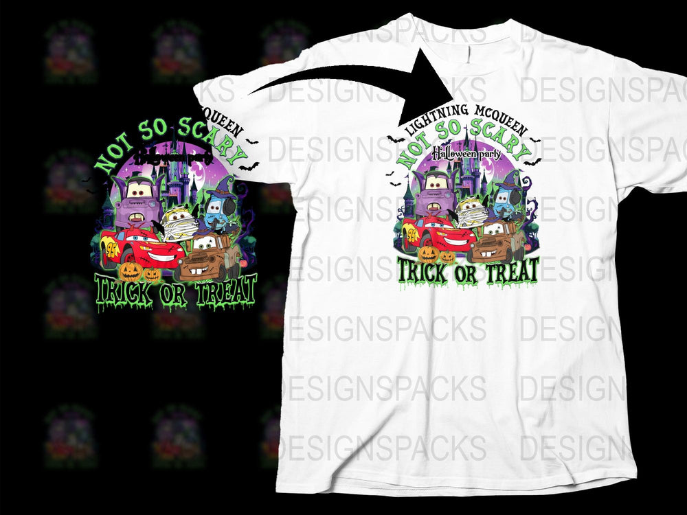 Disney Cars Halloween T-Shirt, Lightning McQueen Trick or Treat Tee, Kids and Adult Sizes Available
