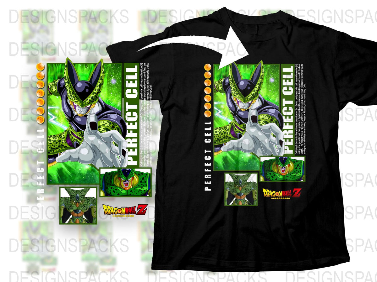 Dragon Ball Z Perfect Cell T-Shirt, Anime Graphic Tee, Unisex Cotton Shirt, Collector's Item, Vibrant Print, Gift for Fans
