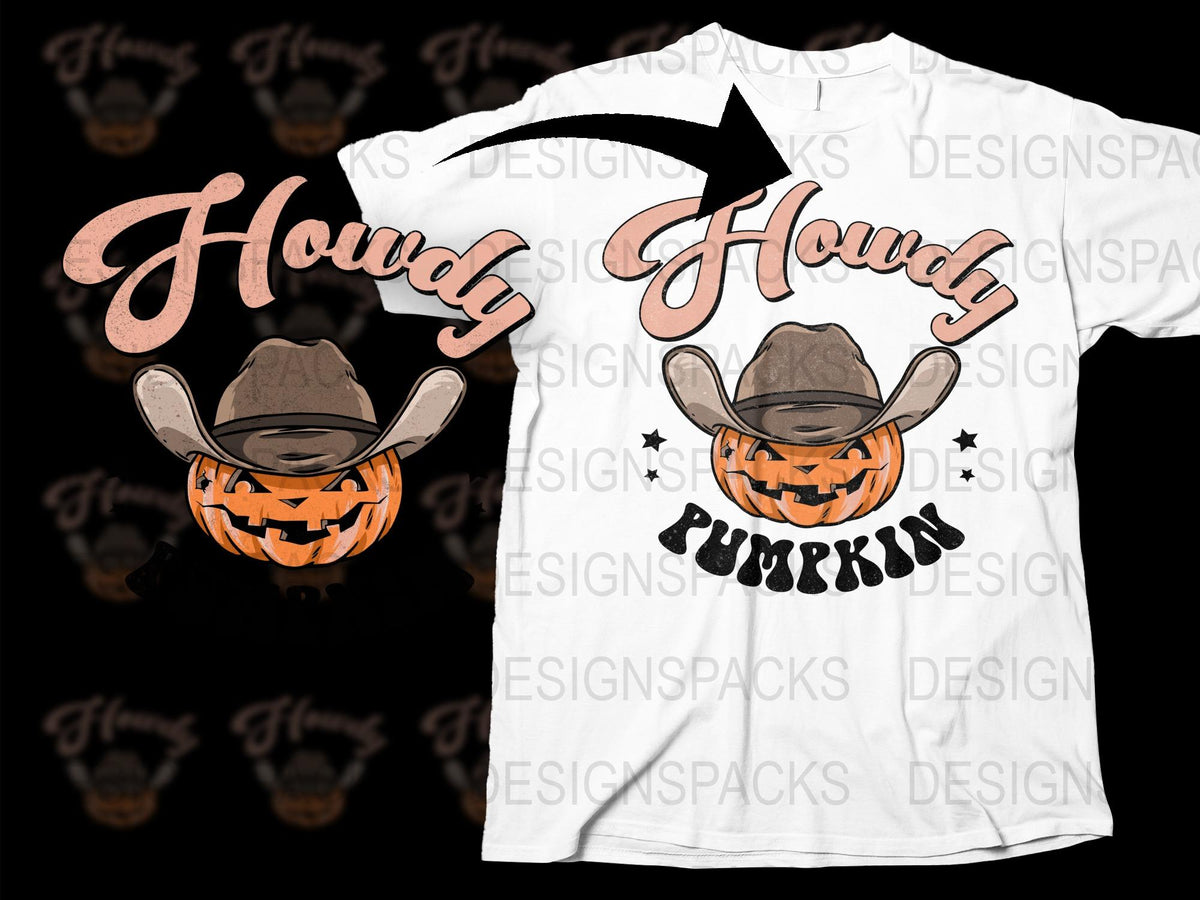 Howdy Pumpkins T-Shirt, Cowboy Hat Pumpkin Graphic, Halloween Party Tee, Fall Festival Apparel, Unisex Fashion Shirt