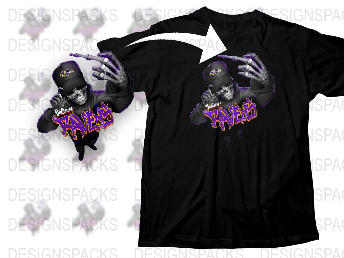 Baltimore Ravens Inspired Graphic T-Shirt, Purple and Black Football Fan Apparel, Casual Sports Tee